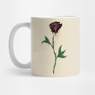 Black Rose Dripping with Blood Mug